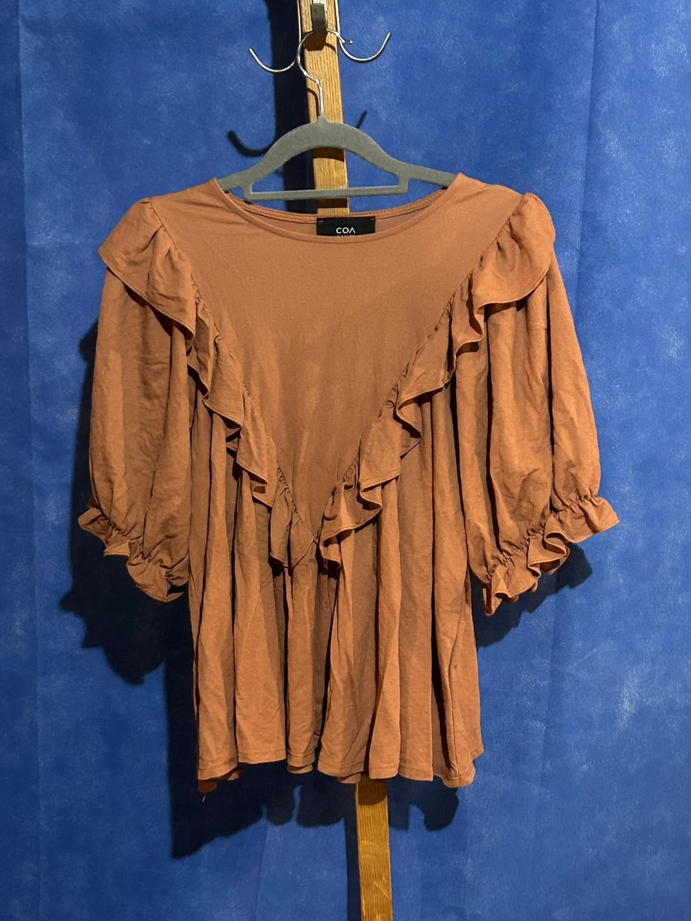 COS Rust Ruffle Peasant Tunic - Women's